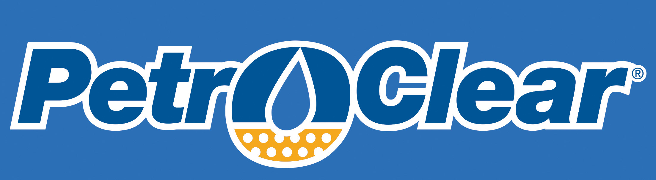 PetroClear Logo Outline on Blue